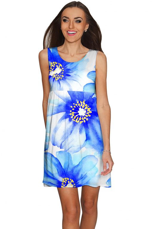 Aurora-Sanibel-Empire-Waist-Dress-Women-White-Blue-WD6-P0059B-image-1