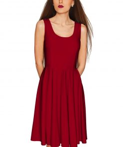 Burgundy Red Mia Fit Flare Dress Women Wd7 Burgundy Red Image 1