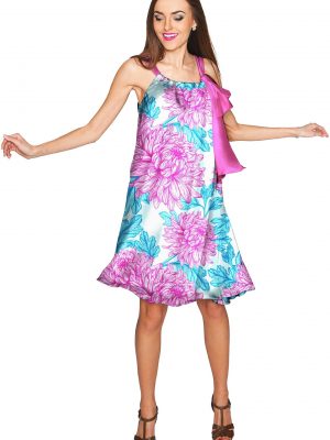 Floral-Bliss-Melody-Chiffon-Dress-Women-Blue-Pink-WD3-P0056S-Taffy-Pink