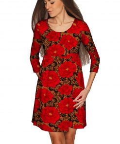 Hot-Tango-Gloria-Empire-Waist-Dress-Women-Red-Black-Lace-WD5-P0070XS-image-2