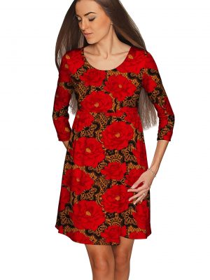 Hot Tango Gloria Empire Waist Dress Women Red Black Lace Wd5 P0070xs Image 2