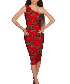Hot Tango Layla One Shoulder Dress Women Red Black Lace Wd1 P0070xxs