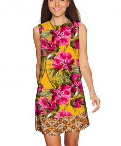 Indian-Summer-Adele-Shift-Dress-Women-Yellow-Pink-WD14-P0079S-Image-2