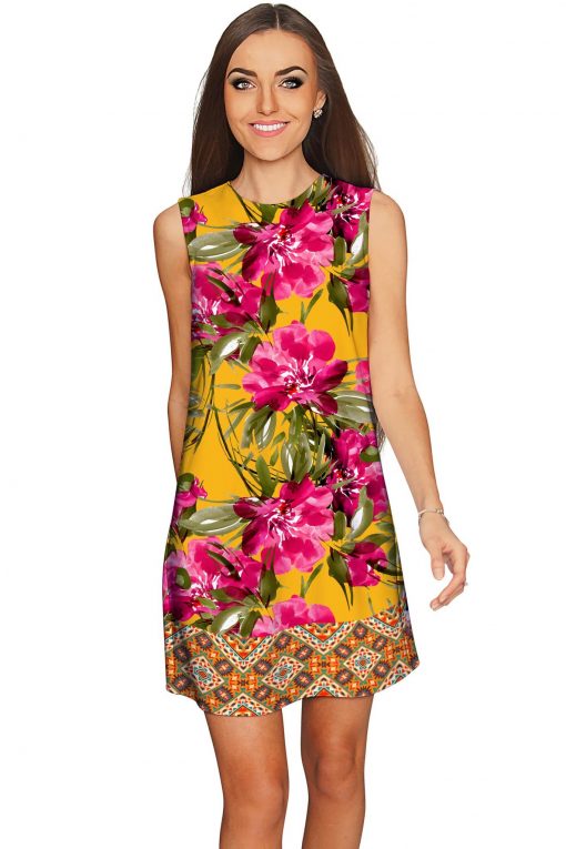 Indian-Summer-Adele-Shift-Dress-Women-Yellow-Pink-WD14-P0079S-Image-2