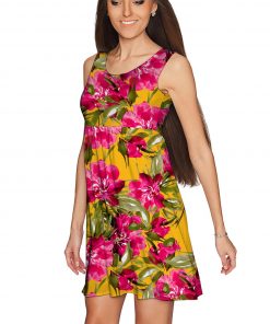 Indian-Summer-Sanibel-Empire-Waist-Dress-Women-Yellow-Pink-WD6-P0079S-Image-2