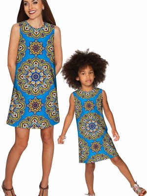 Mommy And Me Boho Chic Adele Shift Dress Blue Gold Wd14 P0008s Gd14 P0008s 307c6173 Ffb1 4aad B386 C06f979d50e6