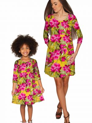 Mommy And Me Indian Summer Gloria Empire Waist Dress Yellow Pink Gd5 P0079s Wd5 P0079s 7f829501 63e5 4596 B098 050a2b30ee42