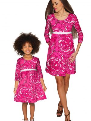 Mommy And Me Peony Blaze Gloria Empire Waist Dress Fuchsia Pink Gd5 P0007b White Wd5 P0007b White F3080d43 585d 4180 A3e7 1843696da431