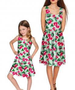 Mommy And Me Sweetheart Mia Fit Flare Dress Green Pink Gd7 P0030s Wd7 P0030s 857286c5 707d 4afd B886 41864c7daa21