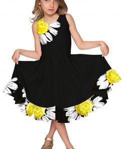 Oopsy Daisy Vizcaya Fit Flare Dress Girls Black White Gd8 P0050b Black