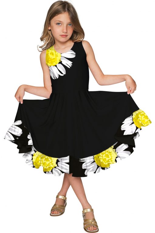 Oopsy-Daisy-Vizcaya-Fit-_-Flare-Dress-Girls-Black-White-GD8-P0050B-Black