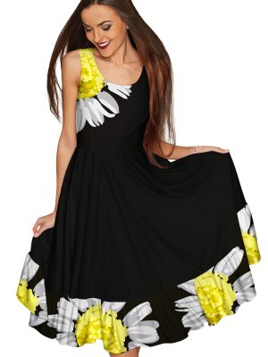 Oopsy Daisy Vizcaya Fit Flare Dress Women Black White Wd8 P0050b Black Image 1