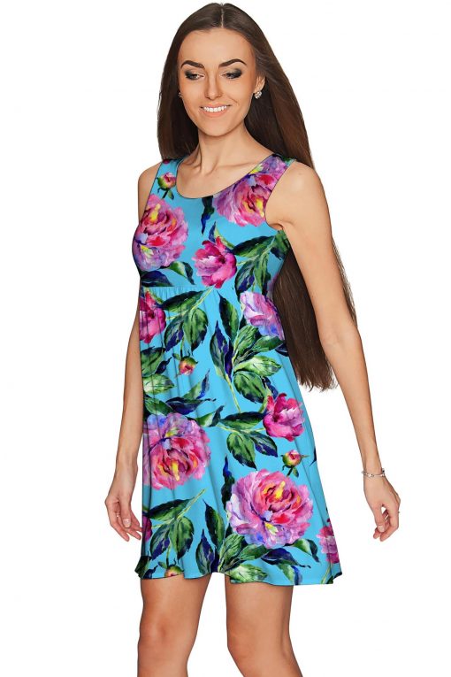 Peony-Splash-Sanibel-Empire-Waist-Dress-Women-Blue-Pink-Green-WD6-P0080S-Image-4
