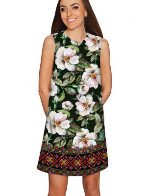 Queen Of Flowers Adele Shift Dress Women Green White Wd14 P0076s Image 2