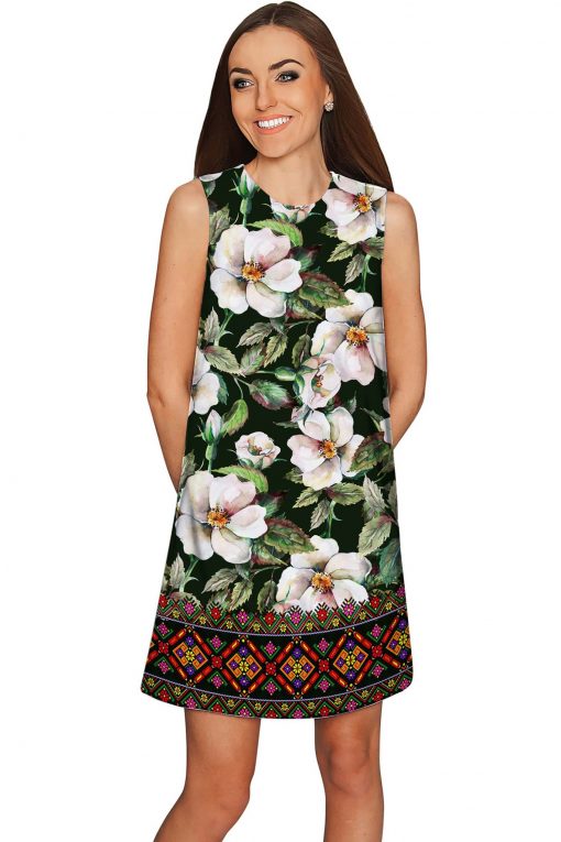Queen-of-Flowers-Adele-Shift-Dress-Women-Green-White-WD14-P0076S-Image-2