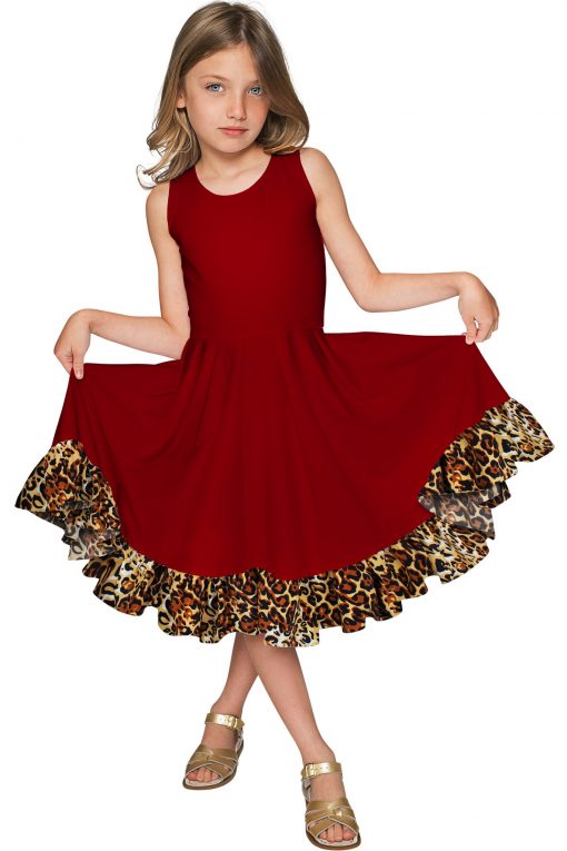 Red-Leopard-Vizcaya-Fit-_-Flare-Dress-Girls-GD8-Burgundy-Red-Animal-Print