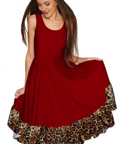 Red-Leopard-Vizcaya-Fit-_-Flare-Dress-Women-WD8-Burgundy-Red-Animal-Print-image-1