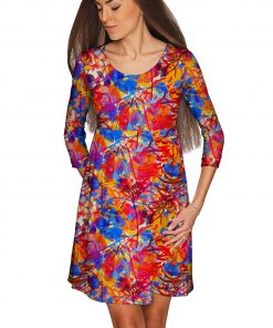 Summer-Dizziness-Gloria-Empire-Waist-Dress-Women-Blue-Orange-Brown-WD5-P0021S-image-2