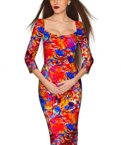 Summer-Dizziness-Lily-Dress-Women-Blue-Orange-Brown-WD11-P0021S-image-1