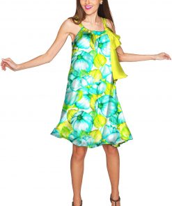 Sunny Day Melody Chiffon Dress Women Mint Green Yellow Wd3 P0051s Lime Tart