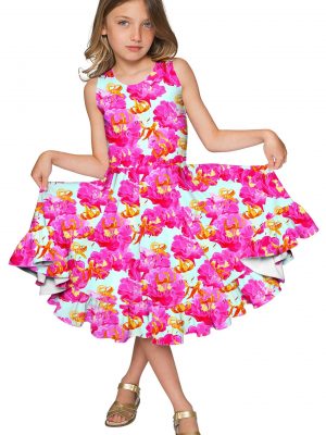 Sweet Illusion Vizcaya Fit Flare Dress Girls Pink Blue Gd8 P0018s