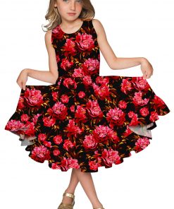 True Passion Vizcaya Fit Flare Dress Girls Black Red Gd8 P0043s Version 2