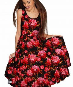 True Passion Vizcaya Fit Flare Dress Women Black Red Wd8 P0043s Version 2 Image 1