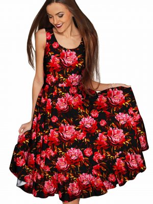 True Passion Vizcaya Fit Flare Dress Women Black Red Wd8 P0043s Version 2 Image 1