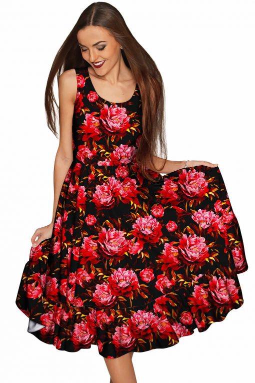 True-Passion-Vizcaya-Fit-_-Flare-Dress-Women-Black-Red-WD8-P0043S-version-2-image-1