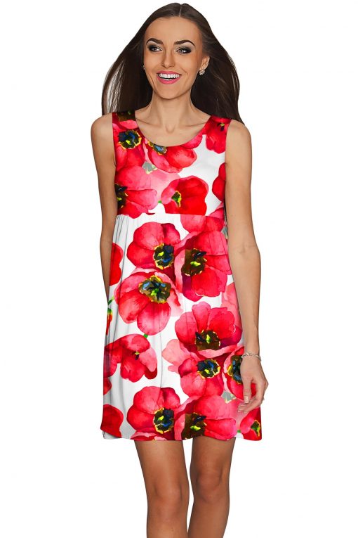 Tulip-Salsa-Sanibel-Empire-Waist-Dress-Women-Red-White-WD6-P0049S-image-1