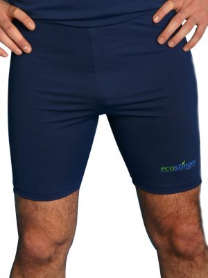 Mens UV Protective Swim Shorts Knee Length in Navy Blue