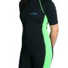 Girls Junior Swimwear Sun Protective Sunsuit UPF50+ Black Lime Chlorine Resistant