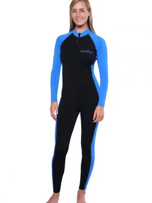 Ladies Full Body UV Stinger Swimsuit Plus Size UPF50+ Black Blue Chlorine Resistant