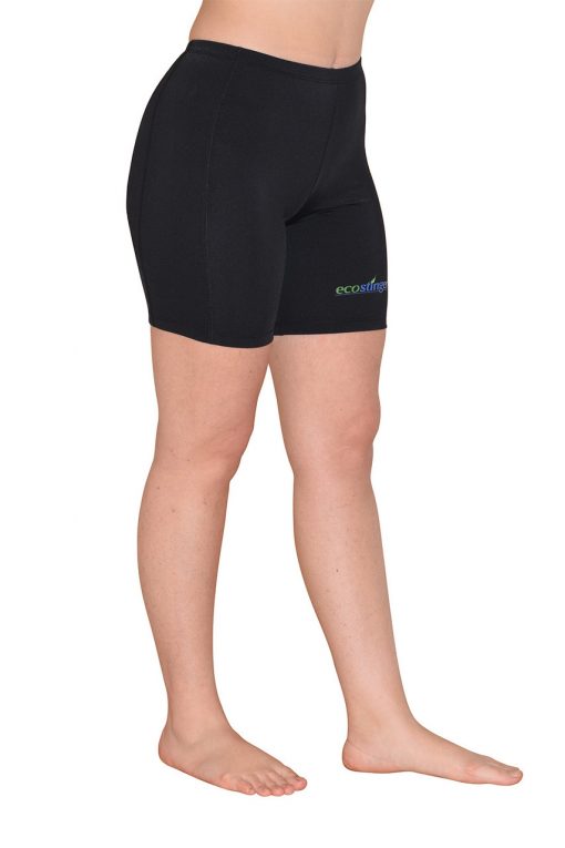 Ladies UV Protective Swim Shorts Above Knee Length UPF50+ Black hlorine Resistant