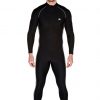 Mens Full Body Suit Sun Protection Swimwear in Black Silver
