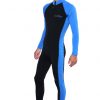 Mens UV Protection Full Body Swimsuit in Black Blue