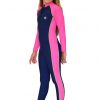 Girls Full Body UV Swimsuit With Sun Protection Navy Pink