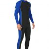 Mens Full Body Swimsuit Dive Skin UPF50+ Black Royal Lime Chlorine Resistant