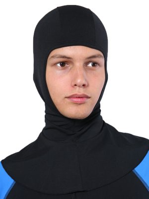 Men full head Sun Protective Hood Balaclava UPF50+ Black Chlorine Resistant
