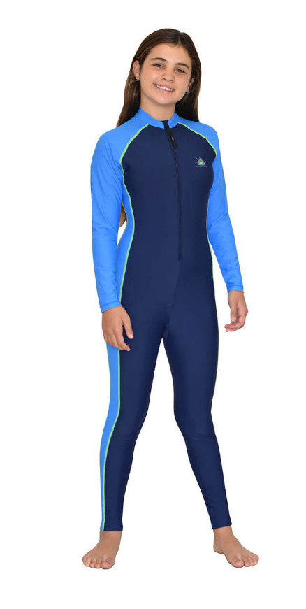 Navy Lime Boys Full Body Swimsuit Stinger Suit UV Protection Swimwear UPF50 