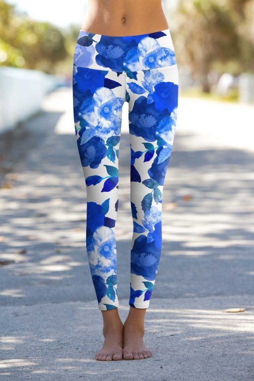 Blue-Blood-Lucy-Floral-Printed-Performance-Leggings-Women-Blue-White-WL1-P0003S
