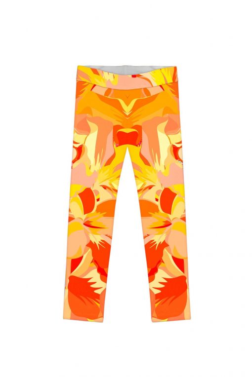 Flaming-Hibiscus-Lucy-Leggings-Girls-Orange-Yellow-GL1-P0039B