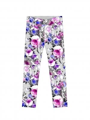 Floral Touch Lucy Leggings Girls Grey Purple Pink Gl1 P0041s