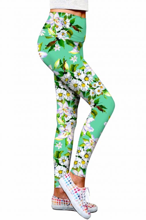 Flower-Party-Lucy-Leggings-Women-Green-White-WL1-P0034S-Image-1
